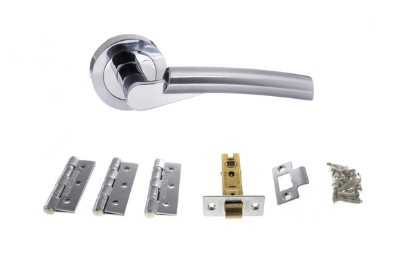 Atlantic Florida Door Pack Bundle (3" Latch, 3"x2" Hingesx3) - Satin Chrome/Polished Chrome