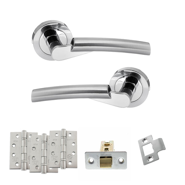 Status Florida Door Handle Pack (Latch Set - 2.5" CE Latch, 4" Fire Rated Hinges x3) by Atlantic Hardware