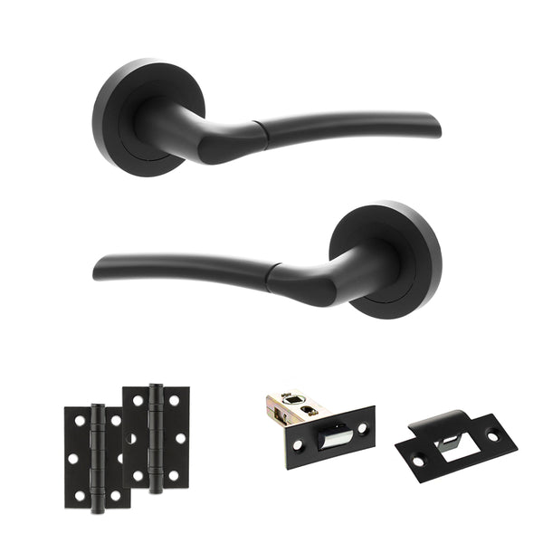 Status Indiana Door Handle Pack (Latch Set - 2.5" Latch, 3" Hinges x2) by Atlantic Hardware