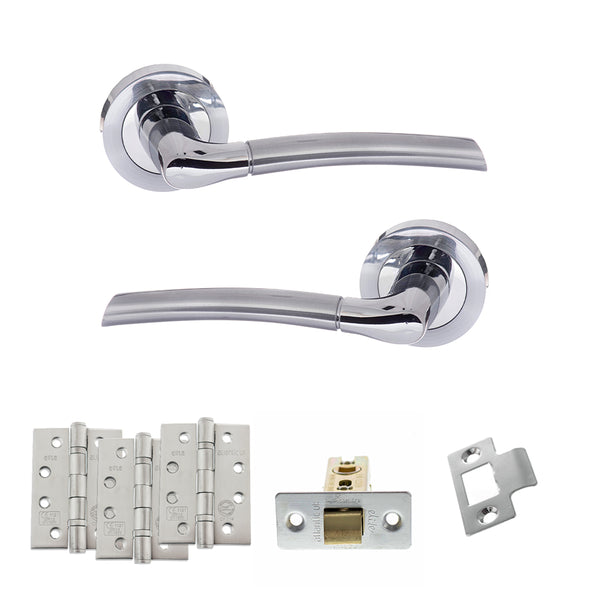 Status Indiana Door Handle Pack (Latch Set - 2.5" CE Latch, 4" Fire Rated Hinges x3) by Atlantic Hardware