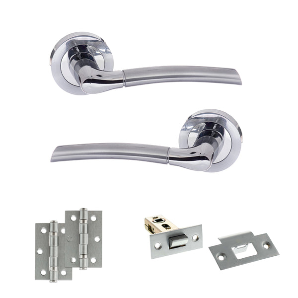 Status Indiana Door Handle Pack (Latch Set - 2.5" Latch, 3" Hinges x2) by Atlantic Hardware