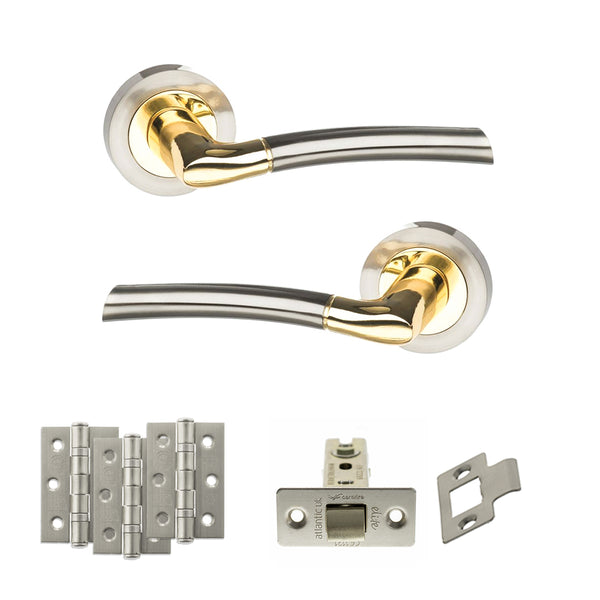 Status Indiana Door Handle Pack (Latch Set - 2.5" CE Latch, 3" Fire Rated Hinges x3) by Atlantic Hardware