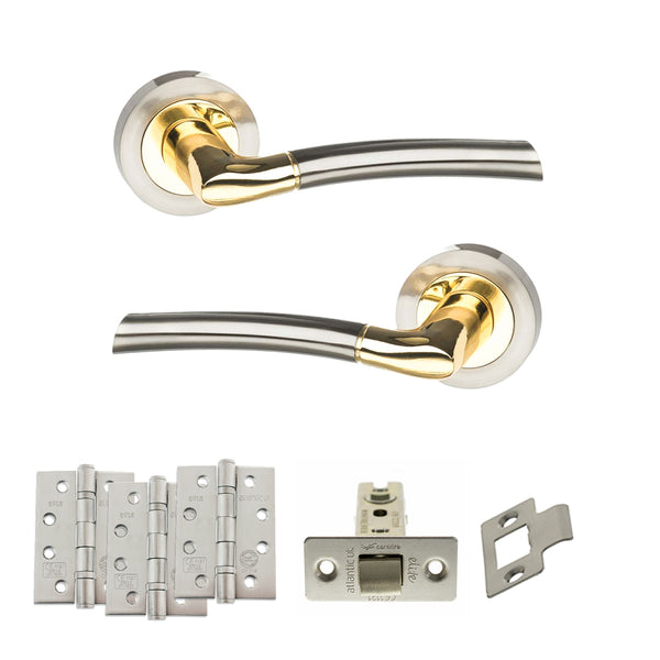 Status Indiana Door Handle Pack (Latch Set - 2.5" CE Latch, 4" Fire Rated Hinges x3) by Atlantic Hardware