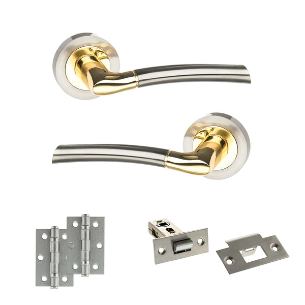 Status Indiana Door Handle Pack (Latch Set - 2.5" Latch, 3" Hinges x2) by Atlantic Hardware
