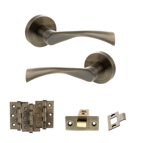 Status Colorado Door Handle Pack (Latch Set - 2.5" CE Latch, 3" Fire Rated Hinges x3) by Atlantic Hardware