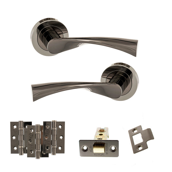 Status Colorado Door Handle Pack (Latch Set - 2.5" CE Latch, 3" Fire Rated Hinges x3) by Atlantic Hardware