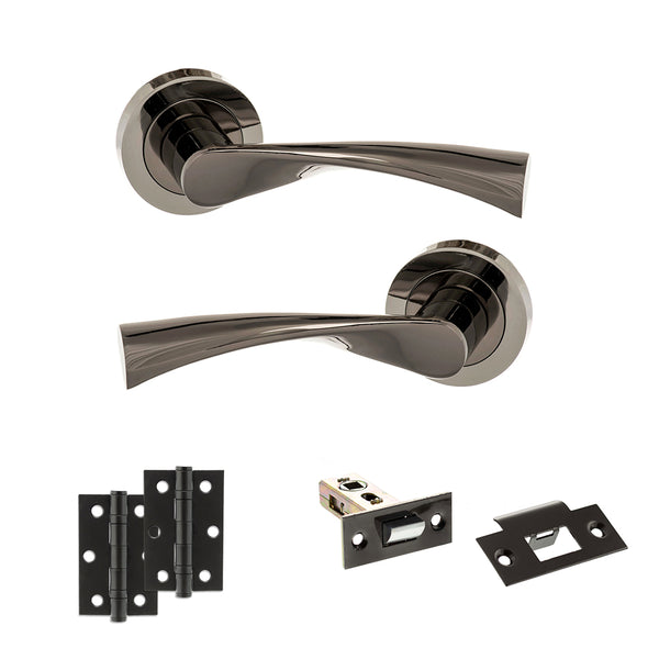 Status Colorado Door Handle Pack (Latch Set - 2.5" Latch, 3" Hinges x2) by Atlantic Hardware
