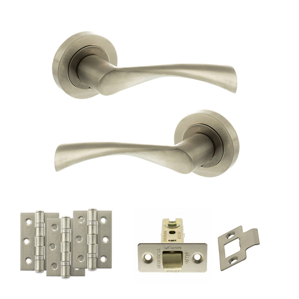 Status Colorado Door Handle Pack (Latch Set - 3" CE Latch, 3" Fire Rated Hinges x3) by Atlantic Hardware
