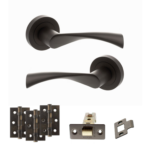 Status Colorado Door Handle Pack (Latch Set - 2.5" CE Latch, 3" Fire Rated Hinges x3) by Atlantic Hardware