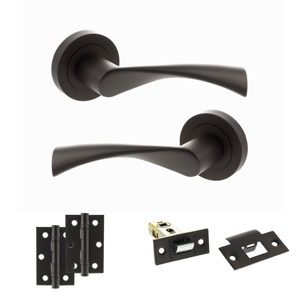 Status Colorado Door Handle Pack (Latch Set - 2.5" Latch, 3" Hinges x2) by Atlantic Hardware