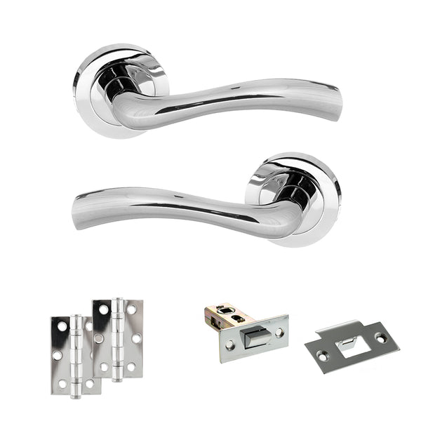 Status Texas Door Handle Pack (Latch Set - 2.5" Latch, 3" Hinges x2) by Atlantic Hardware