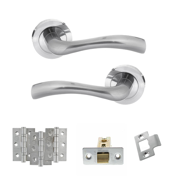 Status Texas Door Handle Pack (Latch Set - 3" CE Latch, 3" Fire Rated Hinges x3) by Atlantic Hardware