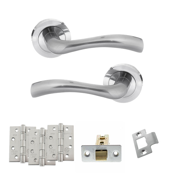 Status Texas Door Handle Pack (Latch Set - 2.5" CE Latch, 4" Fire Rated Hinges x3) by Atlantic Hardware