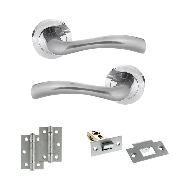 Status Texas Door Handle Pack (Latch Set - 2.5" Latch, 3" Hinges x2) by Atlantic Hardware
