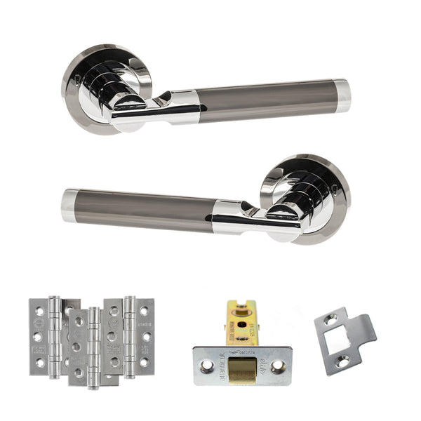 Status Dakota Door Handle Pack (Latch Set - 3" CE Latch, 3" Fire Rated Hinges x3) by Atlantic Hardware