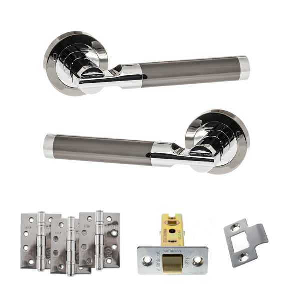 Status Dakota Door Handle Pack (Latch Set - 3" CE Latch, 4" Fire Rated Hinges x3) by Atlantic Hardware