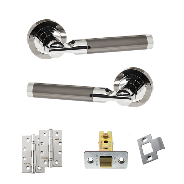Status Dakota Door Handle Pack (Latch Set - 3" CE Latch, 4" Slim Knuckle Hinges x2) by Atlantic Hardware