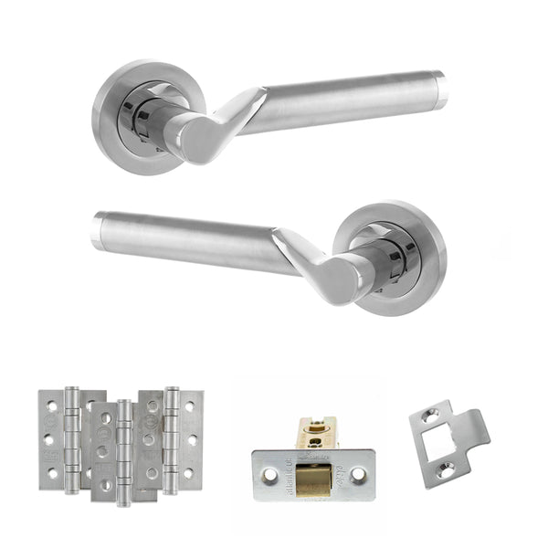 Status Hawaii Door Handle Pack (Latch Set - 2.5" CE Latch, 3" Fire Rated Hinges x3) by Atlantic Hardware