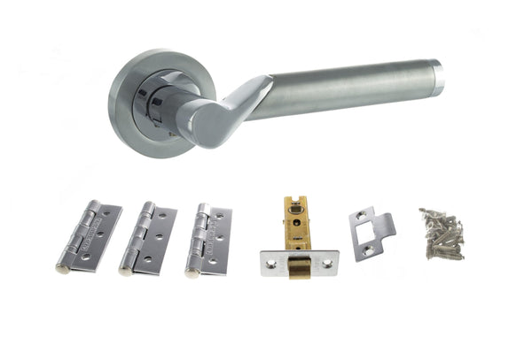 Atlantic Hawaii Door Pack Bundle (3" Latch, 3"x2" Hingesx3) - Satin Chrome/Polished Chrome