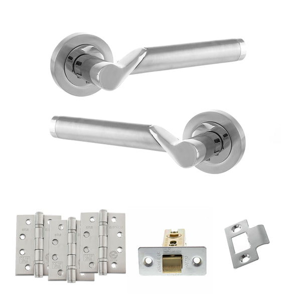 Status Hawaii Door Handle Pack (Latch Set - 2.5" CE Latch, 4" Fire Rated Hinges x3) by Atlantic Hardware