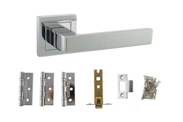 Atlantic Montana Door Pack Bundle (2.5" Latch, 3"x2" Hingesx3) - Polished Chrome