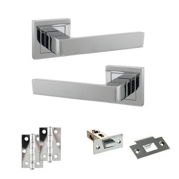 Status Montana Door Handle Pack (Latch Set - 2.5" Latch, 3" Hinges x2) by Atlantic Hardware