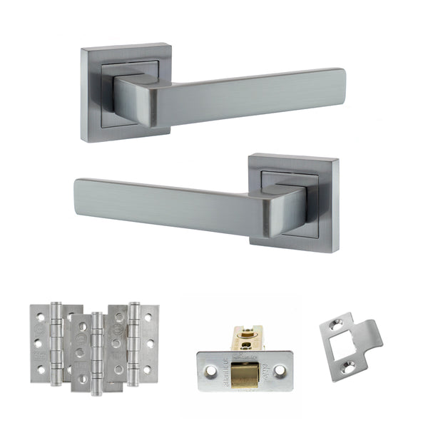 Status Montana Door Handle Pack (Latch Set - 2.5" CE Latch, 3" Fire Rated Hinges x3) by Atlantic Hardware