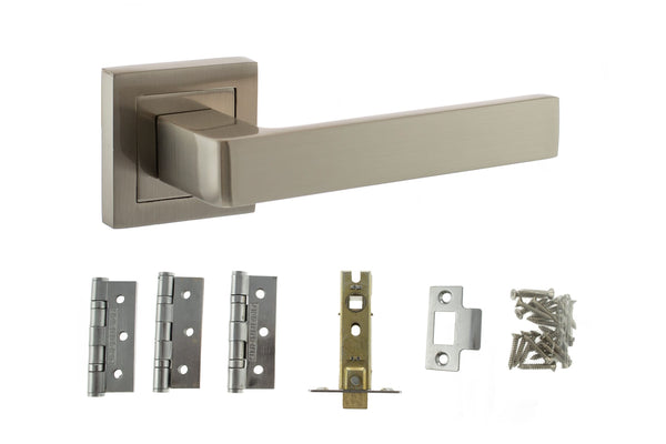 Atlantic Montana Door Pack Bundle (2.5" Latch, 3"x2" Hingesx3) - Satin Nickel