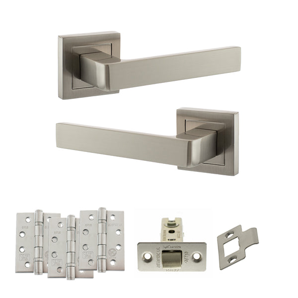 Status Montana Door Handle Pack (Latch Set - 2.5" CE Latch, 4" Fire Rated Hinges x3) by Atlantic Hardware