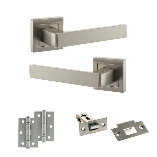 Status Montana Door Handle Pack (Latch Set - 2.5" Latch, 3" Hinges x2) by Atlantic Hardware