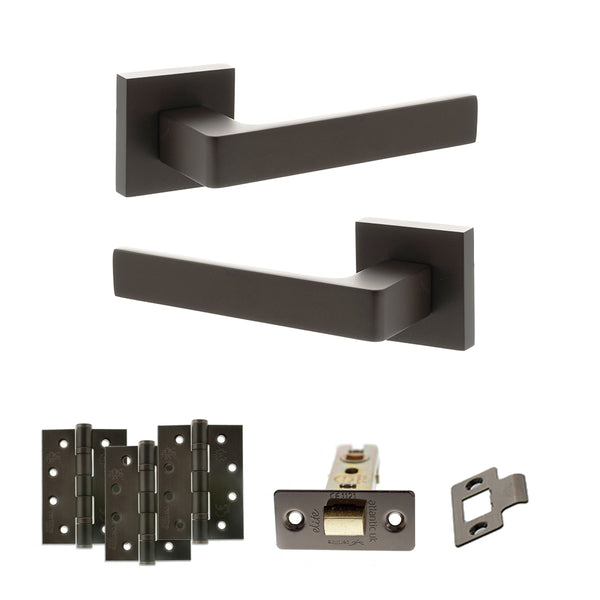 Status Montana Door Handle Pack (Latch Set - 2.5" CE Latch, 4" Fire Rated Hinges x3) by Atlantic Hardware