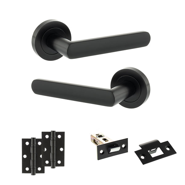 Status Carolina Door Handle Pack (Latch Set - 2.5" Latch, 3" Hinges x2) by Atlantic Hardware