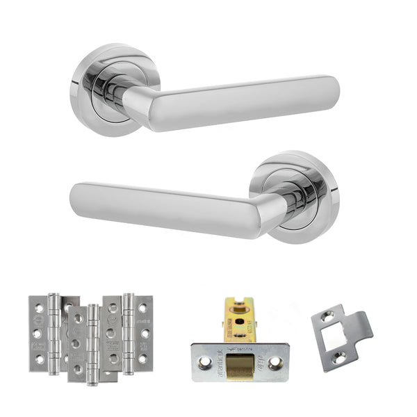 Status Carolina Door Handle Pack (Latch Set - 2.5" CE Latch, 3" Fire Rated Hinges x3) by Atlantic Hardware
