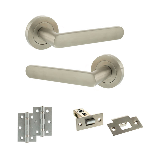 Status Carolina Door Handle Pack (Latch Set - 2.5" Latch, 3" Hinges x2) by Atlantic Hardware