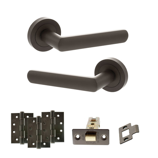 Status Carolina Door Handle Pack (Latch Set - 2.5" CE Latch, 4" Fire Rated Hinges x3) by Atlantic Hardware