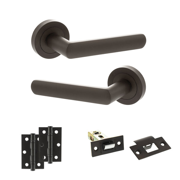 Status Carolina Door Handle Pack (Latch Set - 2.5" Latch, 3" Hinges x2) by Atlantic Hardware