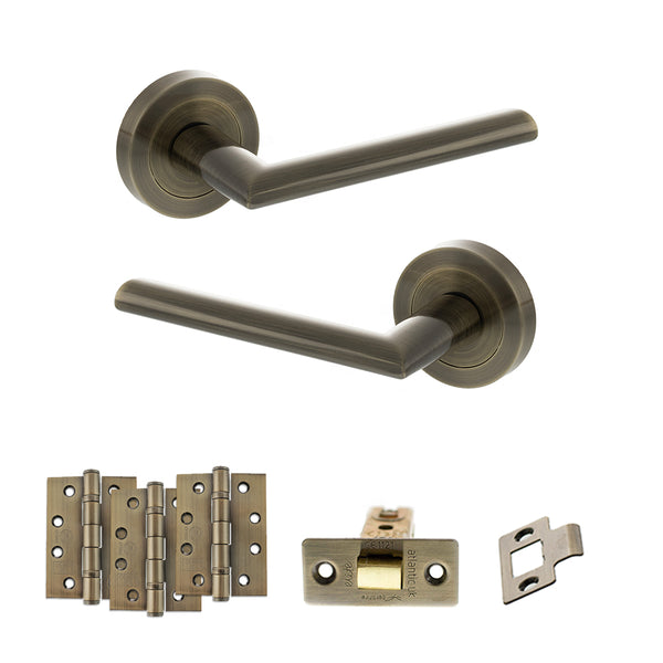 Status Alabama Door Handle Pack (Latch Set - 2.5" CE Latch, 4" Fire Rated Hinges x3) by Atlantic Hardware