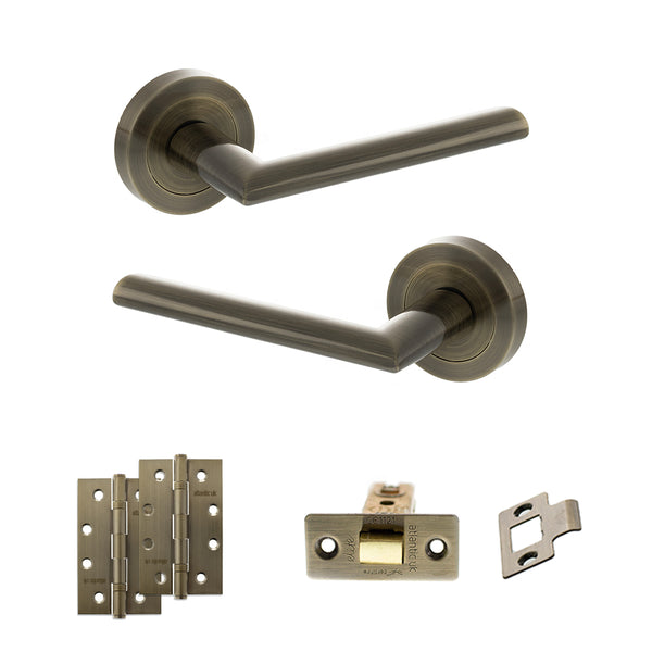 Status Alabama Door Handle Pack (Latch Set - 2.5" CE Latch, 4" Slim Knuckle Hinges x2) by Atlantic Hardware