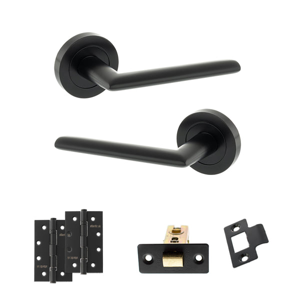 Status Alabama Door Handle Pack (Latch Set - 3" CE Latch, 4" Slim Knuckle Hinges x2) by Atlantic Hardware