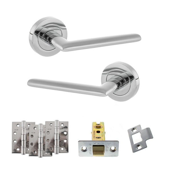 Status Alabama Door Handle Pack (Latch Set - 3" CE Latch, 4" Fire Rated Hinges x3) by Atlantic Hardware