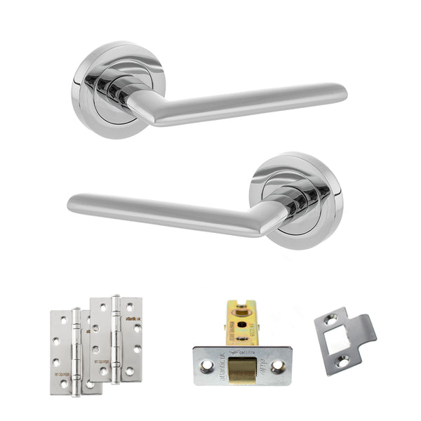 Status Alabama Door Handle Pack (Latch Set - 2.5" CE Latch, 4" Slim Knuckle Hinges x2) by Atlantic Hardware