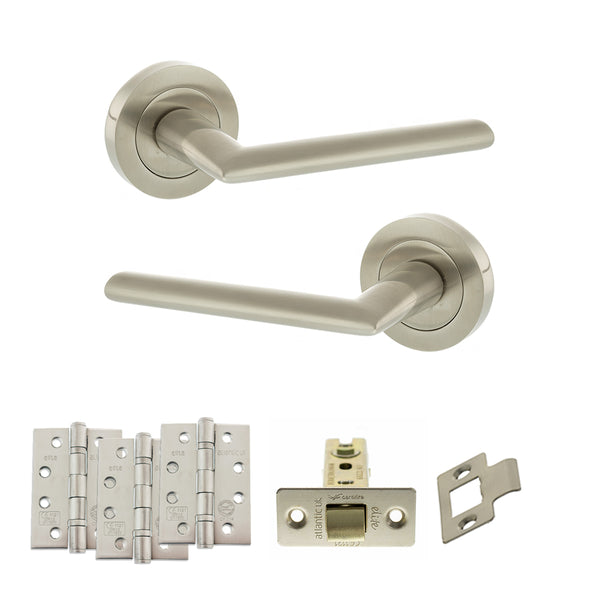 Status Alabama Door Handle Pack (Latch Set - 2.5" CE Latch, 4" Fire Rated Hinges x3) by Atlantic Hardware