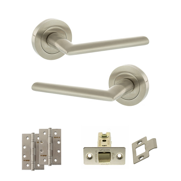 Status Alabama Door Handle Pack (Latch Set - 3" CE Latch, 4" Slim Knuckle Hinges x2) by Atlantic Hardware