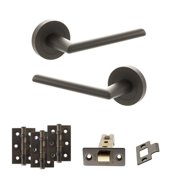 Status Alabama Door Handle Pack (Latch Set - 2.5" CE Latch, 3" Fire Rated Hinges x3) by Atlantic Hardware