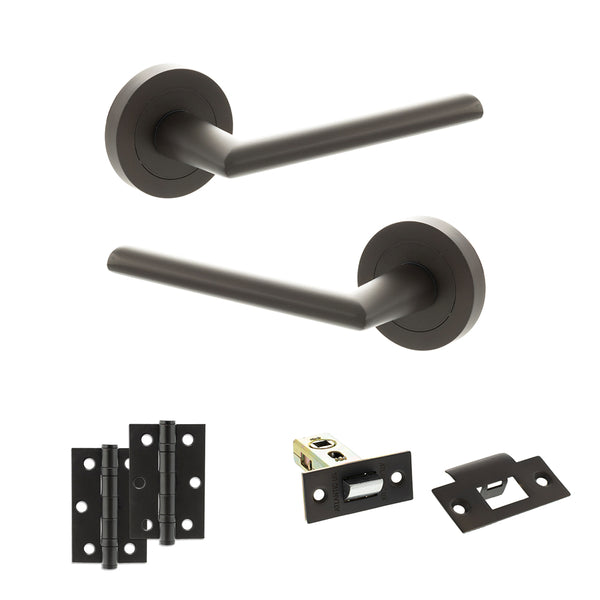 Status Alabama Door Handle Pack (Latch Set - 2.5" Latch, 3" Hinges x2) by Atlantic Hardware