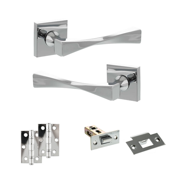Senza Pari Guido Door Handle Pack (Latch Set - 2.5" Latch, 3" Hinges x2) by Atlantic Hardware