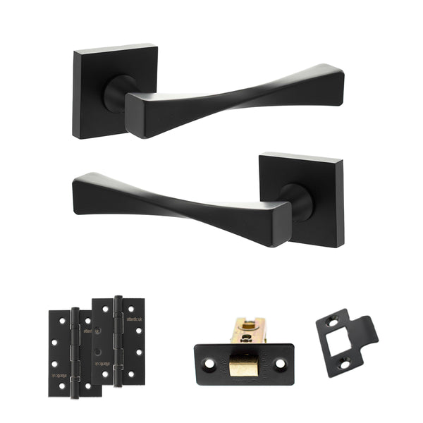 Senza Pari Guido Door Handle Pack (Latch Set - 3" CE Latch, 4" Slim Knuckle Hinges x2) by Atlantic Hardware