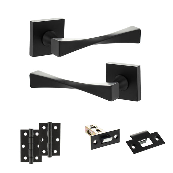 Senza Pari Guido Door Handle Pack (Latch Set - 2.5" Latch, 3" Hinges x2) by Atlantic Hardware