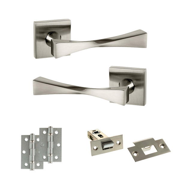 Senza Pari Guido Door Handle Pack (Latch Set - 2.5" Latch, 3" Hinges x2) by Atlantic Hardware