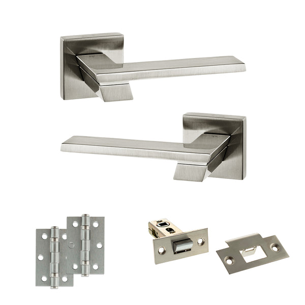 Senza Pari Giovanni Door Handle Pack (Latch Set - 2.5" Latch, 3" Hinges x2) by Atlantic Hardware